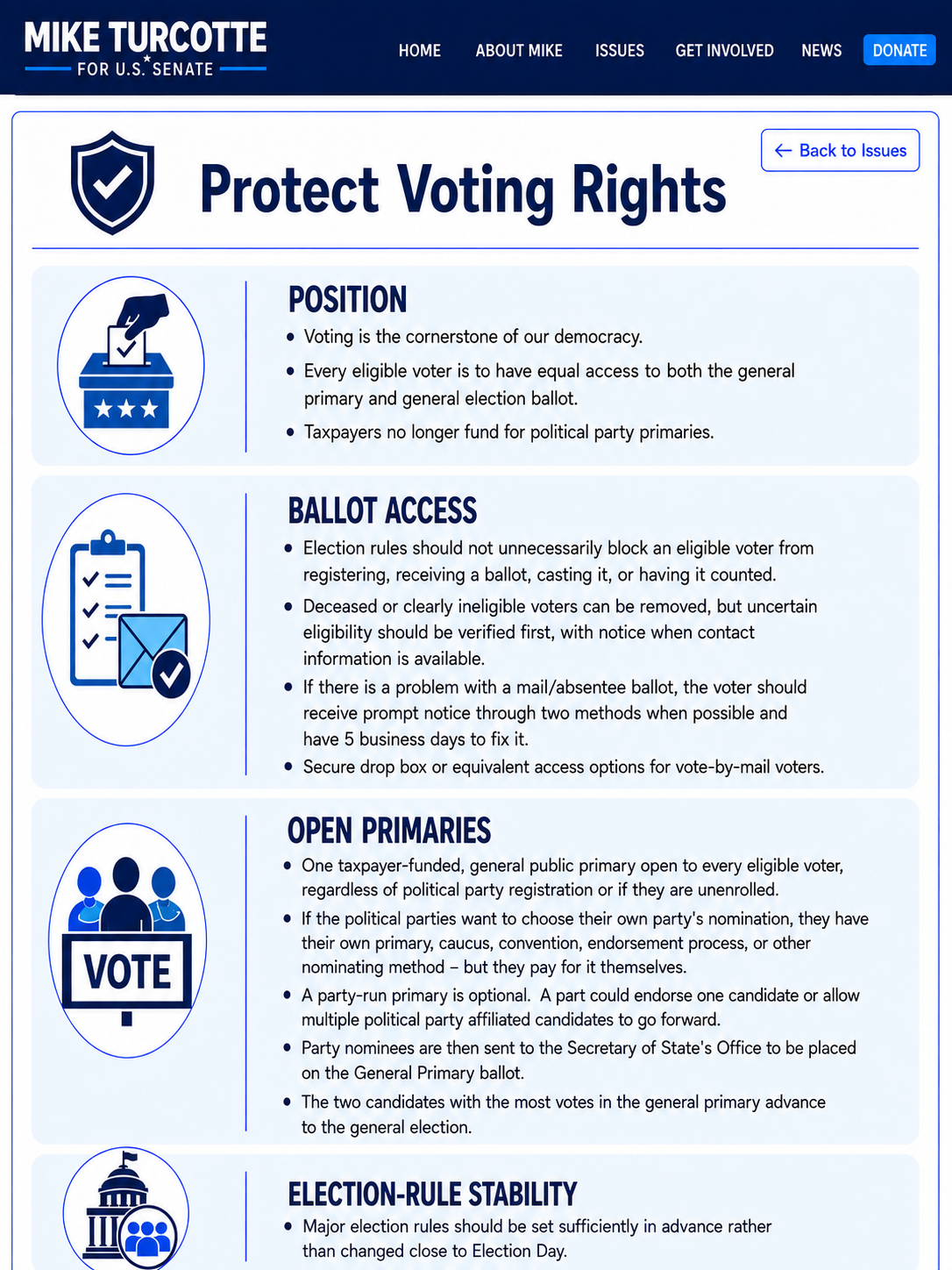 Protect Voting Rights campaign page